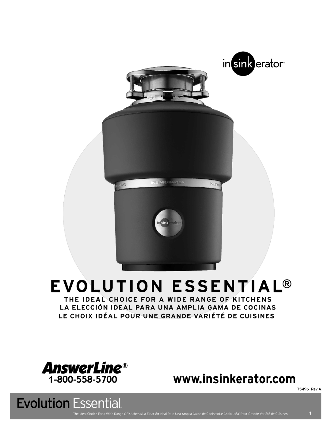 InSinkErator Evolution Essential manual 