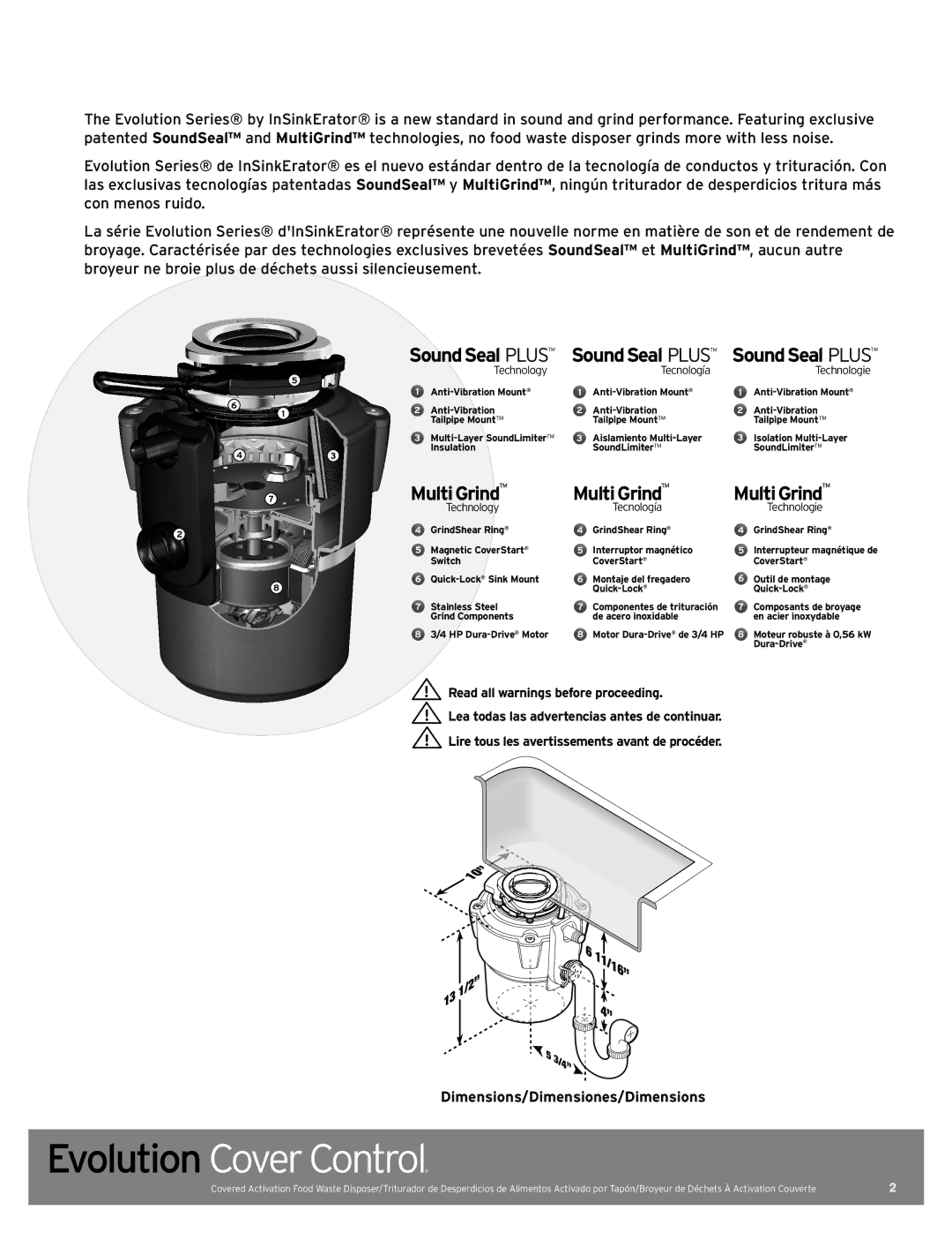 InSinkErator Evolution Series manual MultiGrind TM 