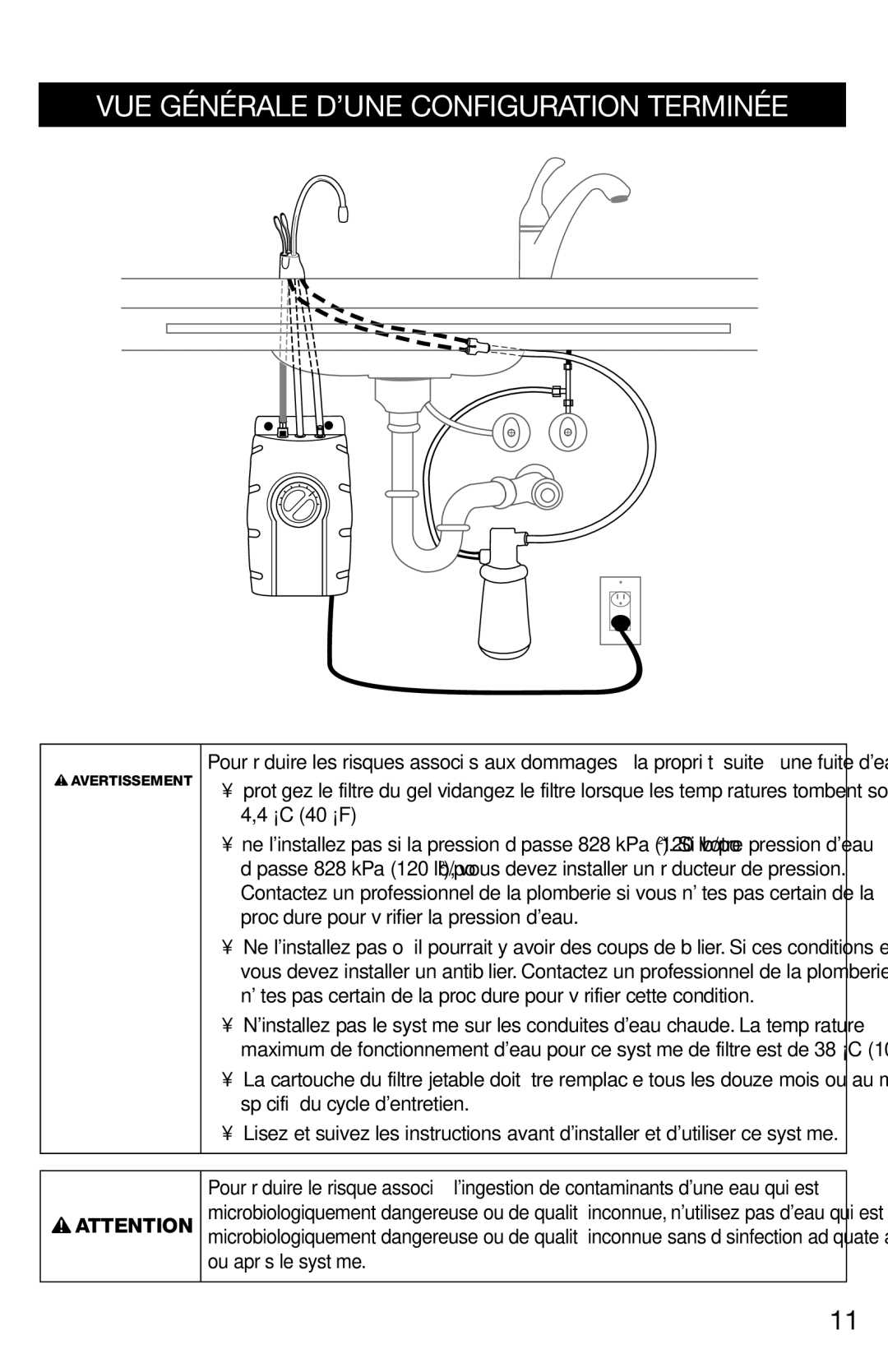 InSinkErator F-201R installation instructions VUE Générale D’UNE Configuration Terminée 