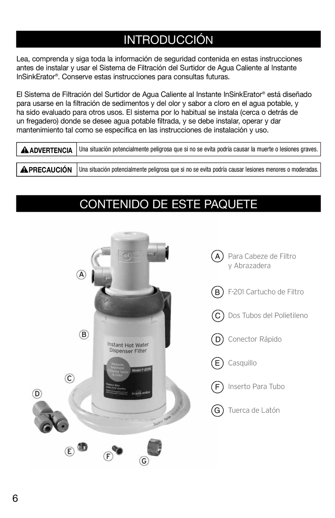 InSinkErator F-201R installation instructions Introducción, Contenido DE Este Paquete 