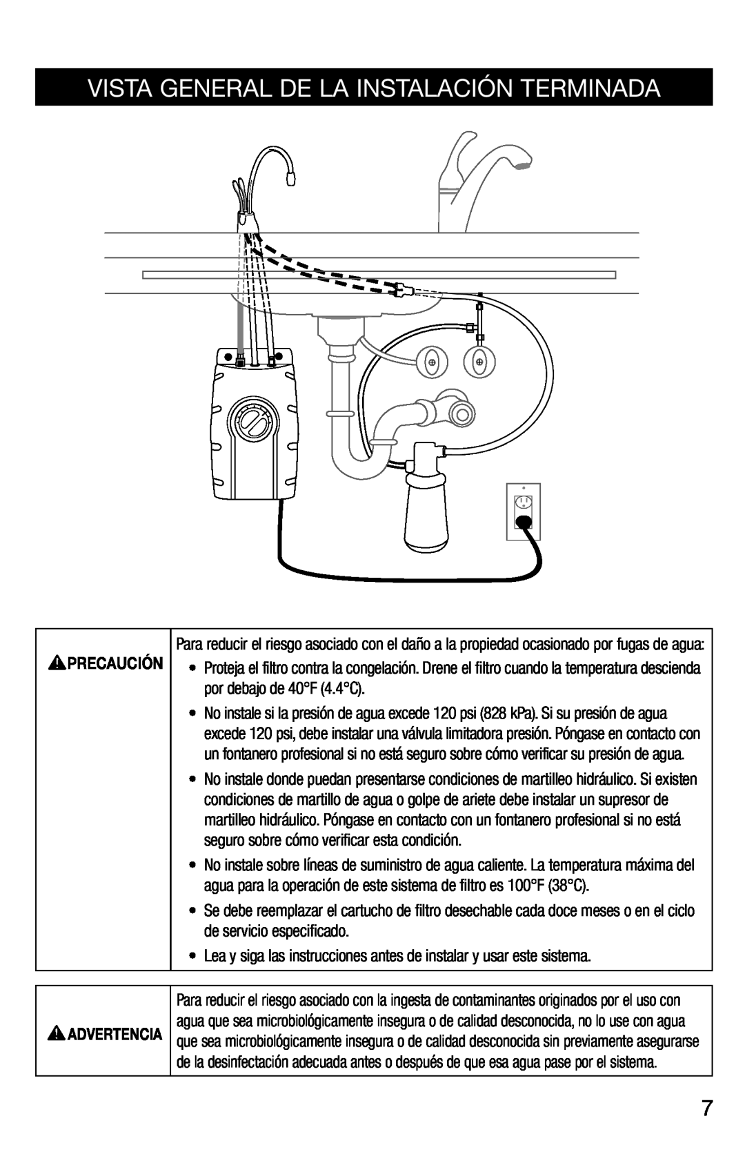 InSinkErator F-201R installation instructions Vista General De La Instalación Terminada, Precaución 