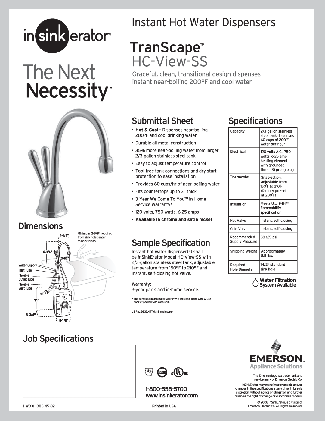 InSinkErator HC-View-SS manual 