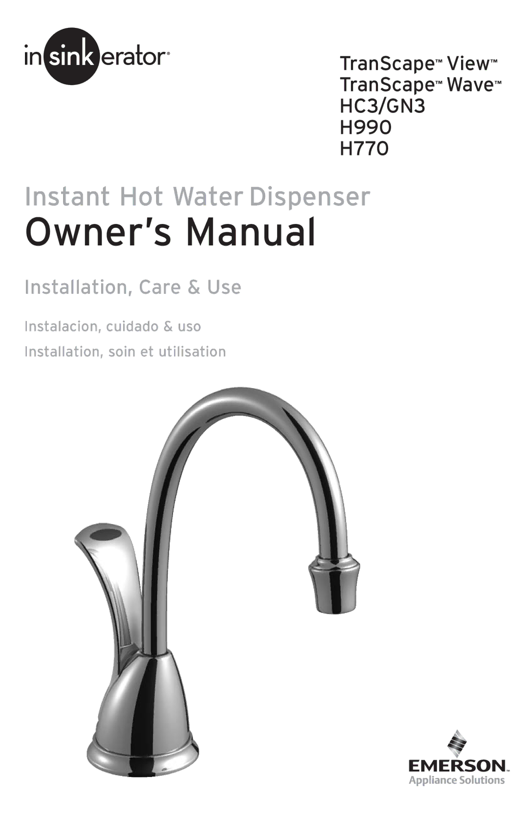 InSinkErator H770, HC3/GN3 owner manual Instant Hot Water Dispenser 