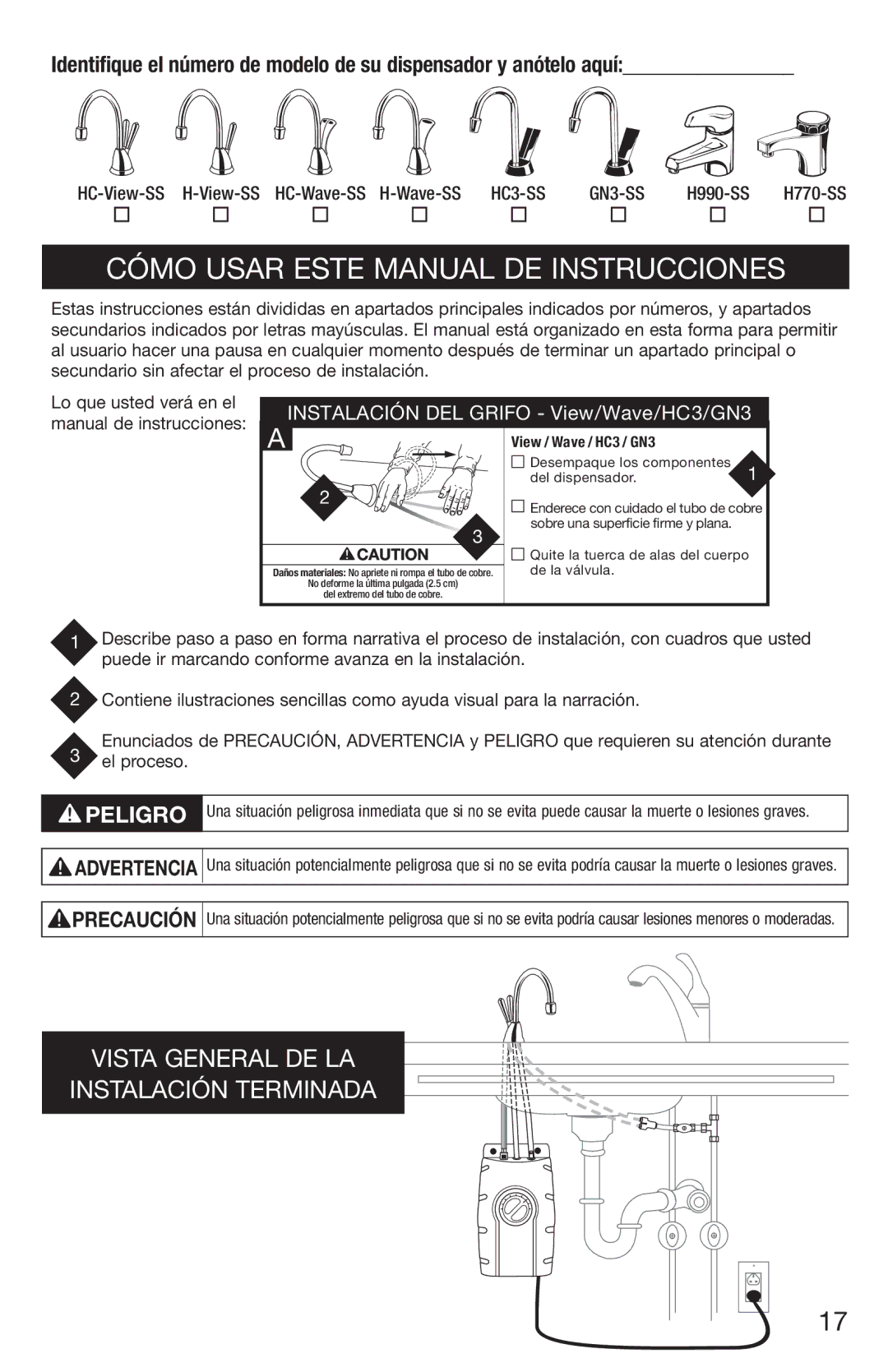 InSinkErator H770, HC3/GN3 owner manual Cómo Usar Este Manual DE Instrucciones 