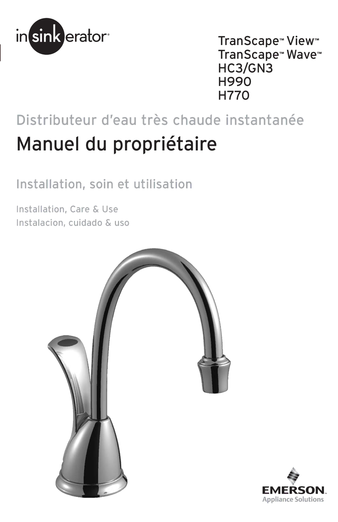 InSinkErator H770, HC3/GN3 owner manual Manuel du propriétaire 