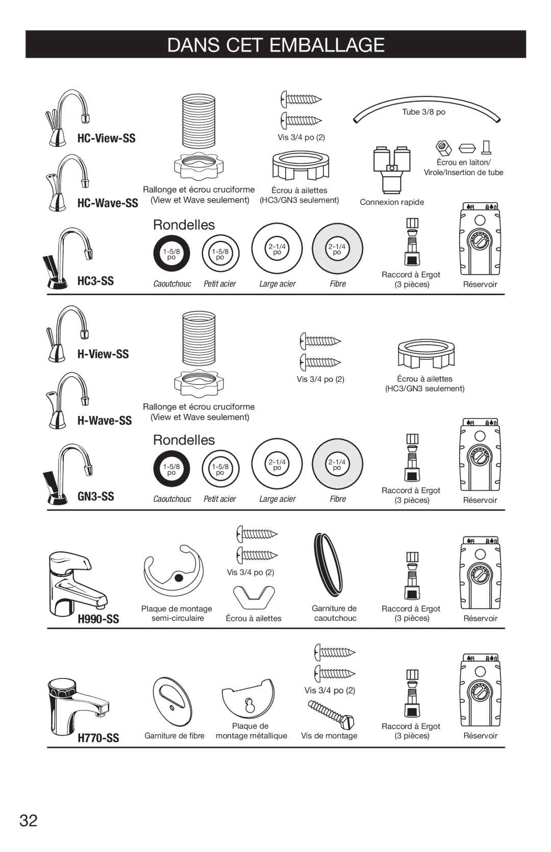 InSinkErator HC3/GN3, H770 owner manual Dans CET Emballage, Wave-SS 