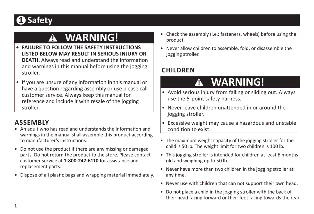 InStep 11-AR209, 11-AR208 manual Safety, Assembly, Children 