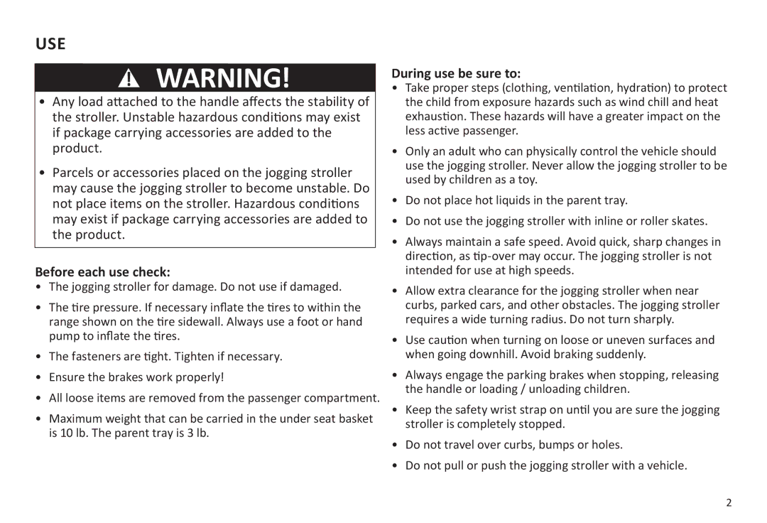 InStep 11-AR208, 11-AR209 manual Use, Before each use check 