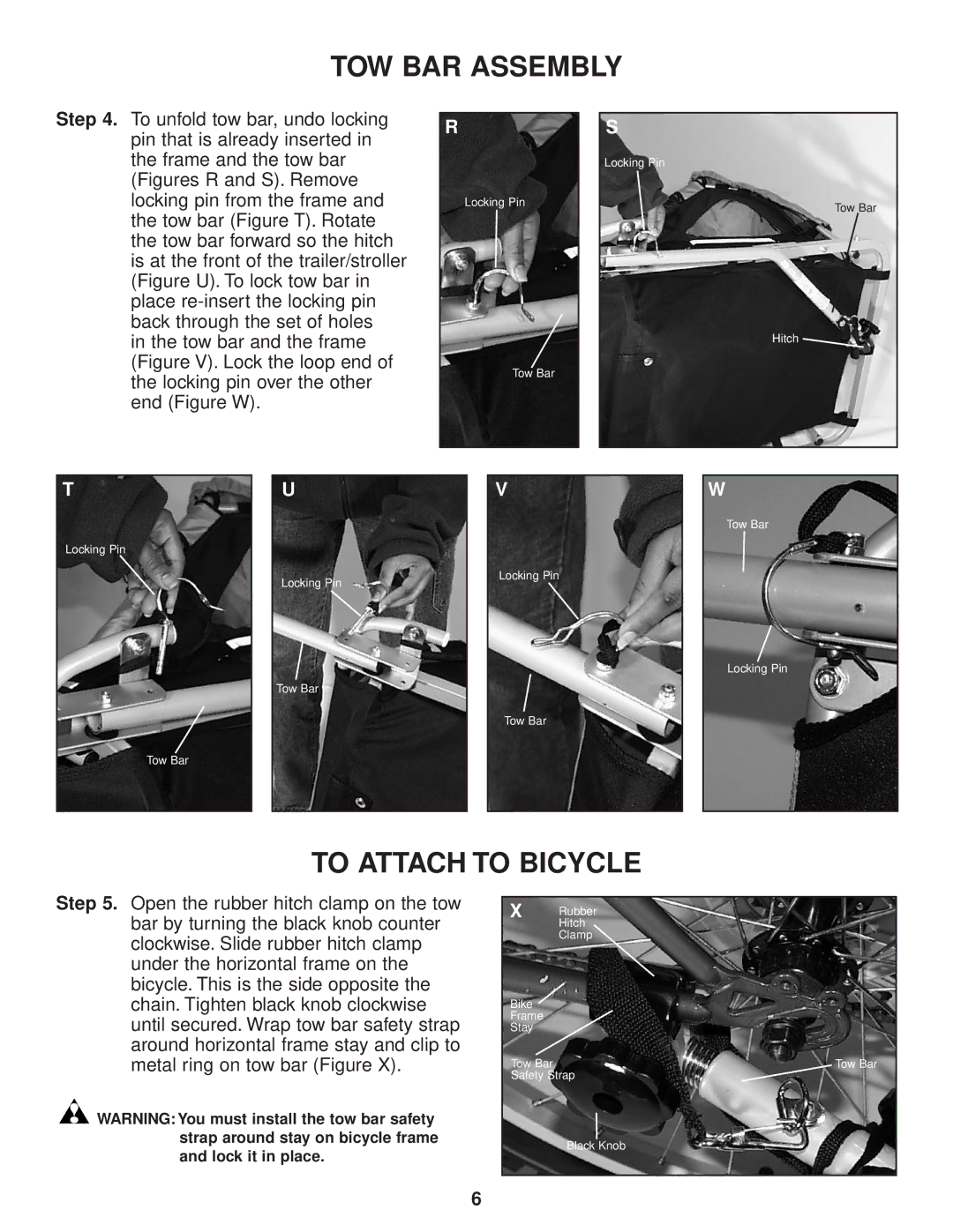 InStep RIDE N STRIDE manual TOW BAR Assembly, To Attach to Bicycle 