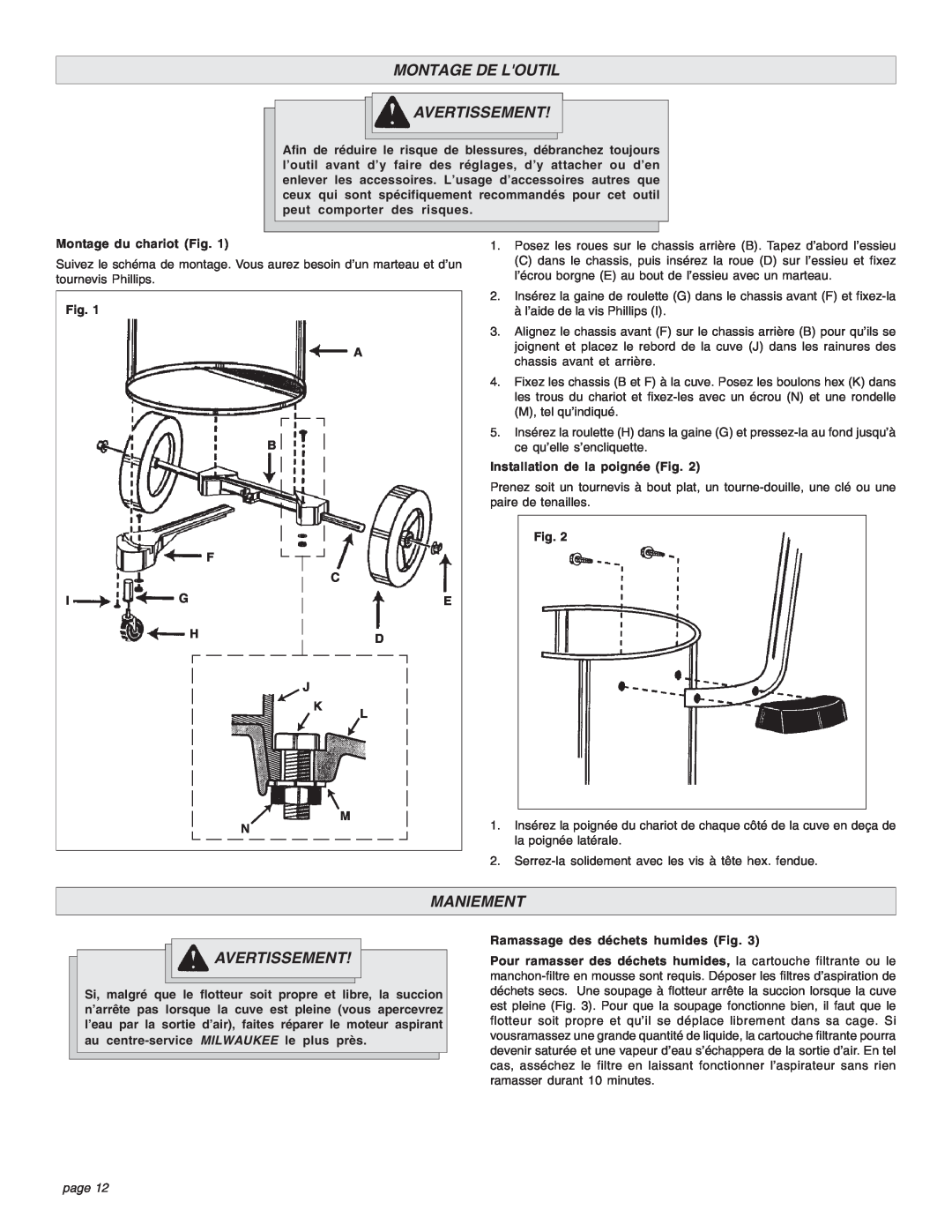 Intec 8940-20 manual Montage De Loutil Avertissement, Maniement, page 