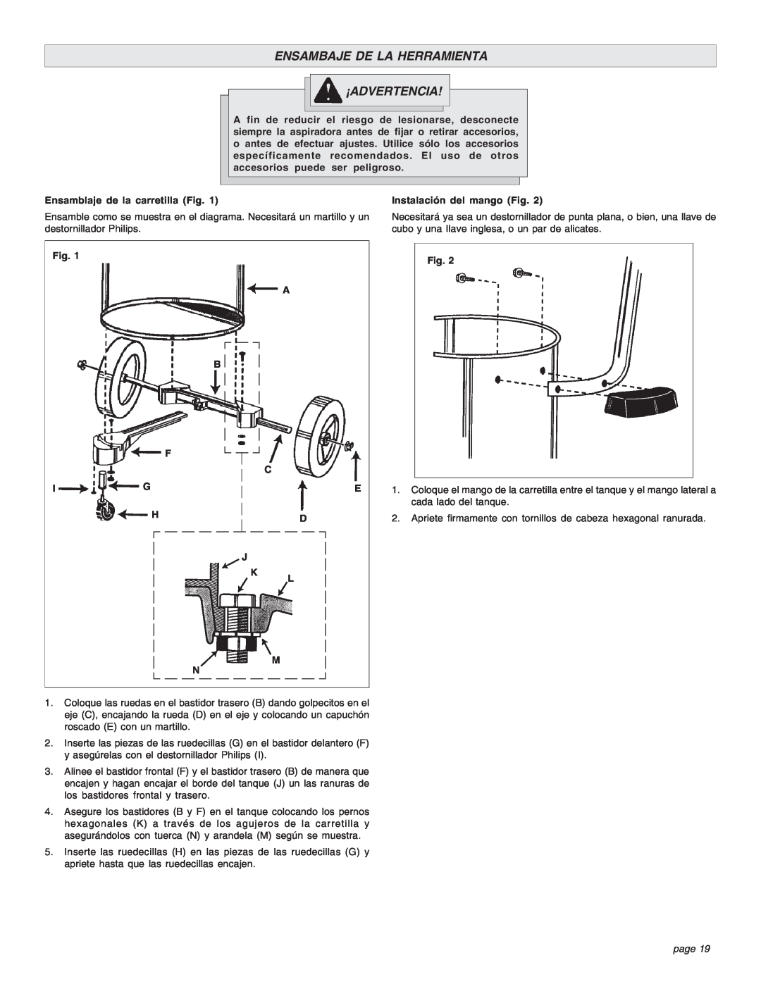 Intec 8940-20 manual Ensambaje De La Herramienta ¡Advertencia, page 