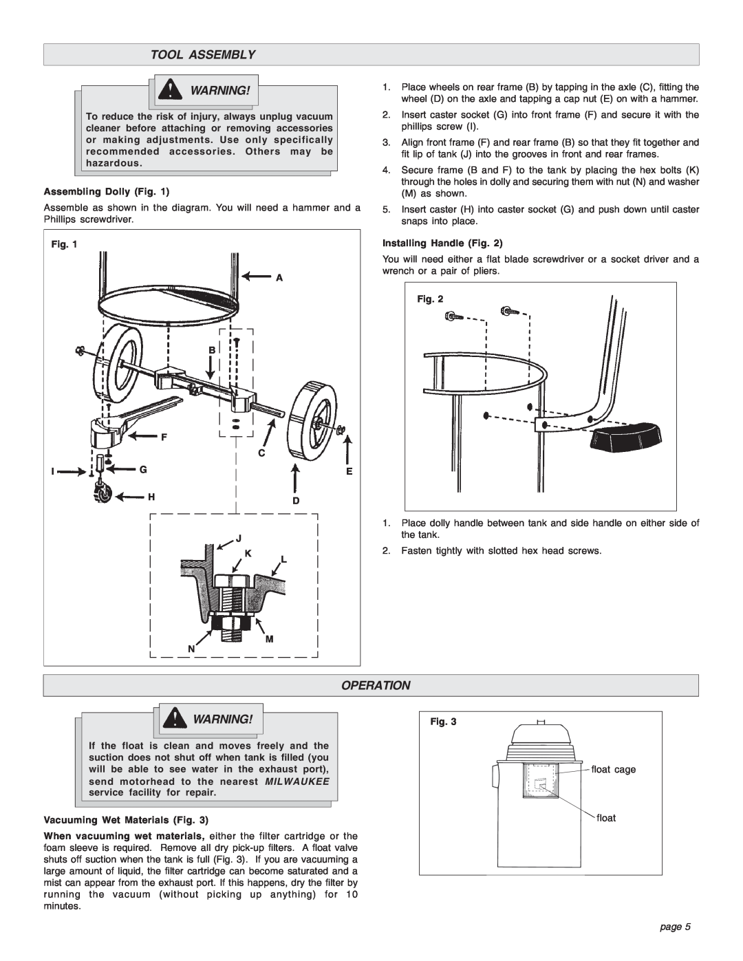 Intec 8940-20 manual Tool Assembly, Operation, page 