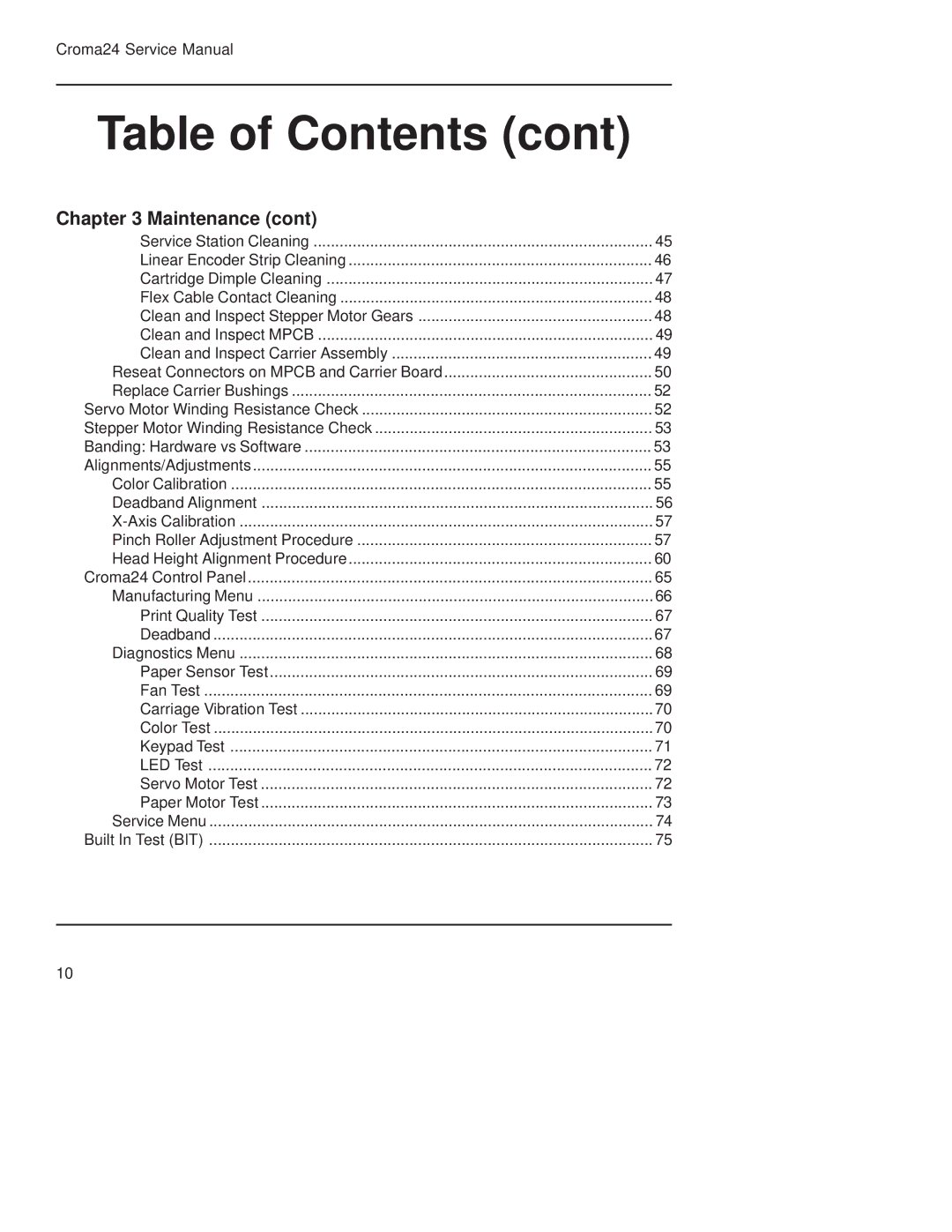 Integra CROMA24 service manual Alignments/Adjustments 