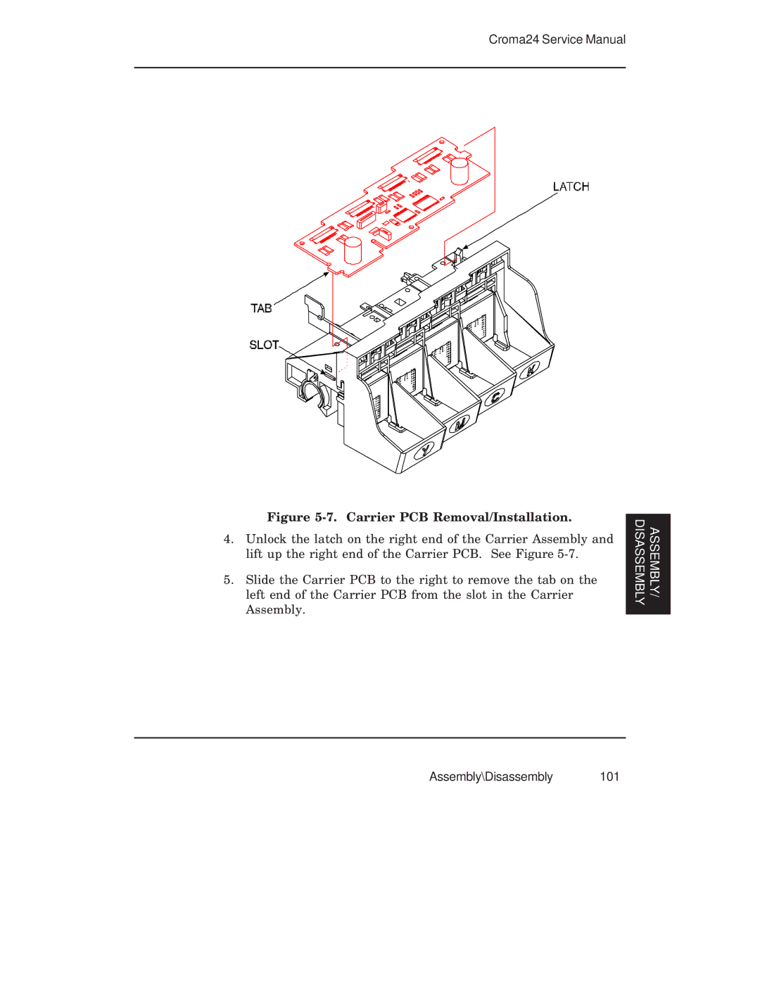 Integra CROMA24 service manual Carrier PCB Removal/Installation 