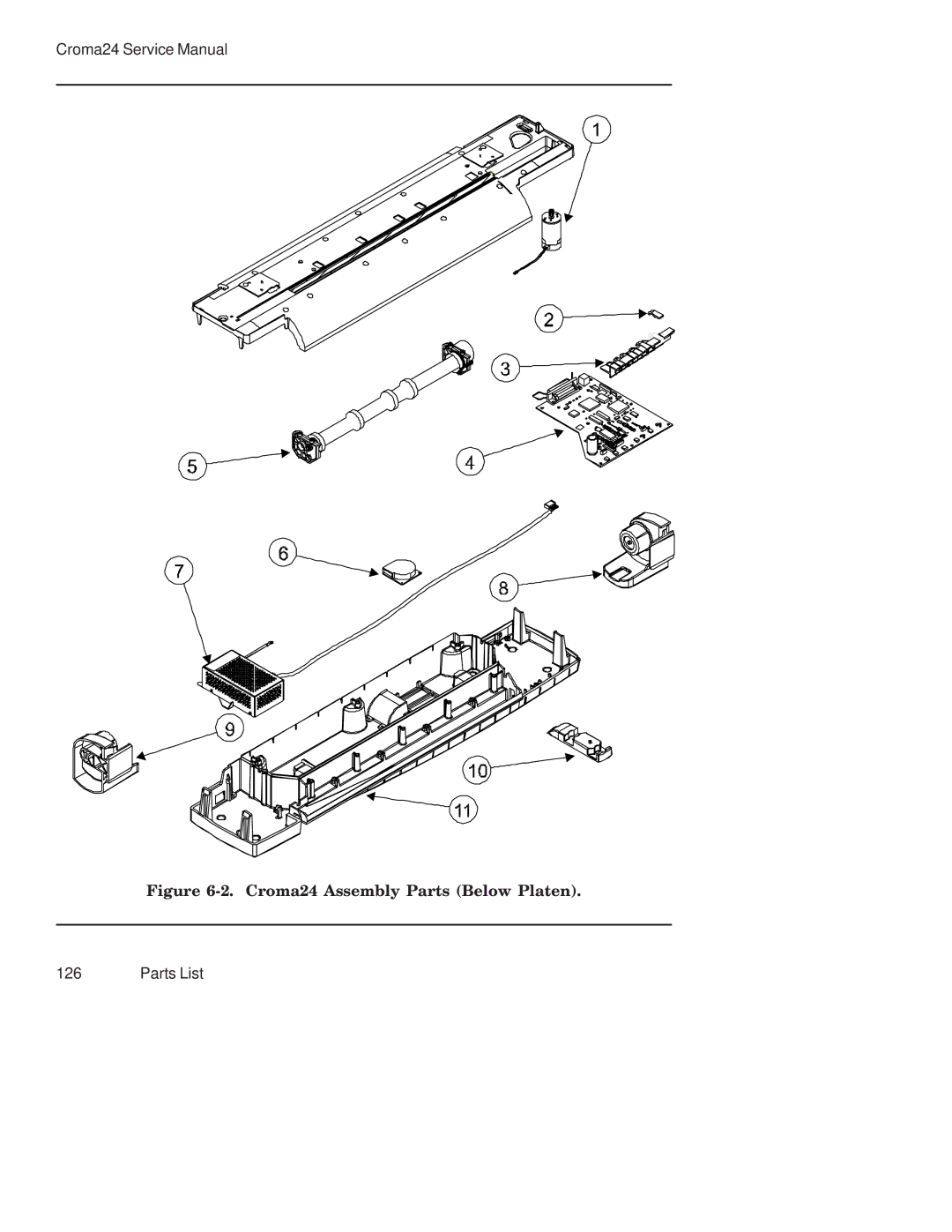 Integra CROMA24 service manual Croma24 Assembly Parts Below Platen 