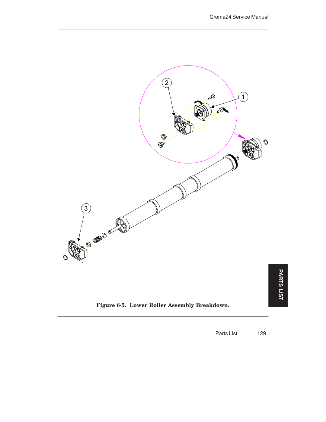 Integra CROMA24 service manual Lower Roller Assembly Breakdown 