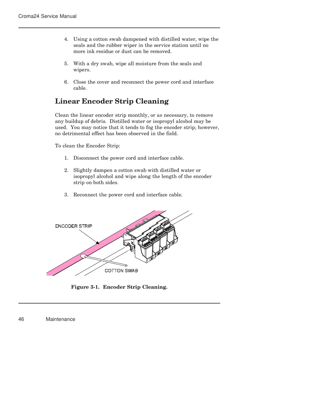 Integra CROMA24 service manual Linear Encoder Strip Cleaning 