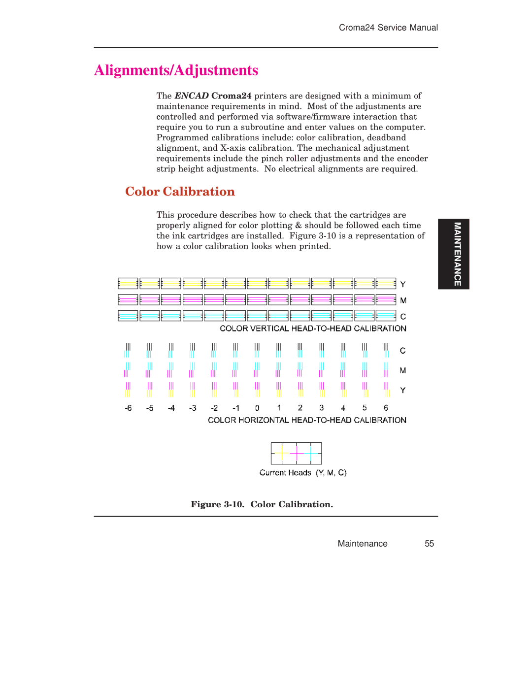 Integra CROMA24 service manual Alignments/Adjustments, Color Calibration 