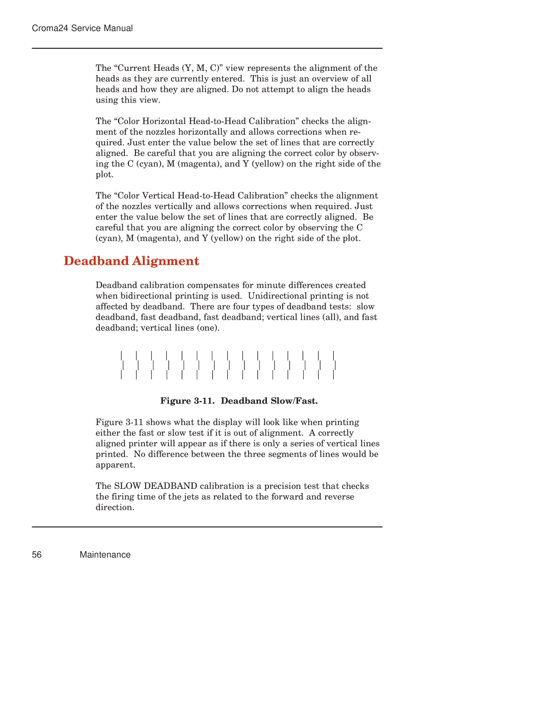 Integra CROMA24 service manual Deadband Alignment, Deadband Slow/Fast 