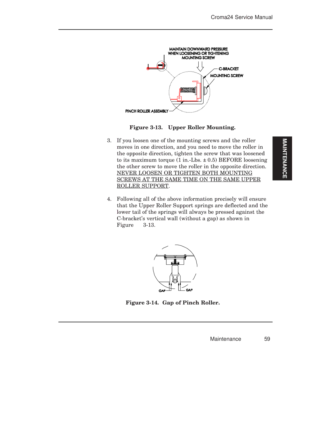 Integra CROMA24 service manual Upper Roller Mounting 