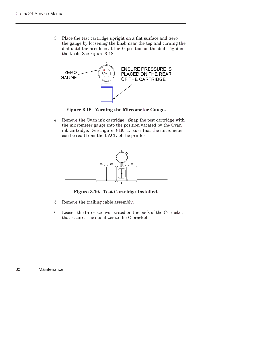 Integra CROMA24 service manual Zeroing the Micrometer Gauge 