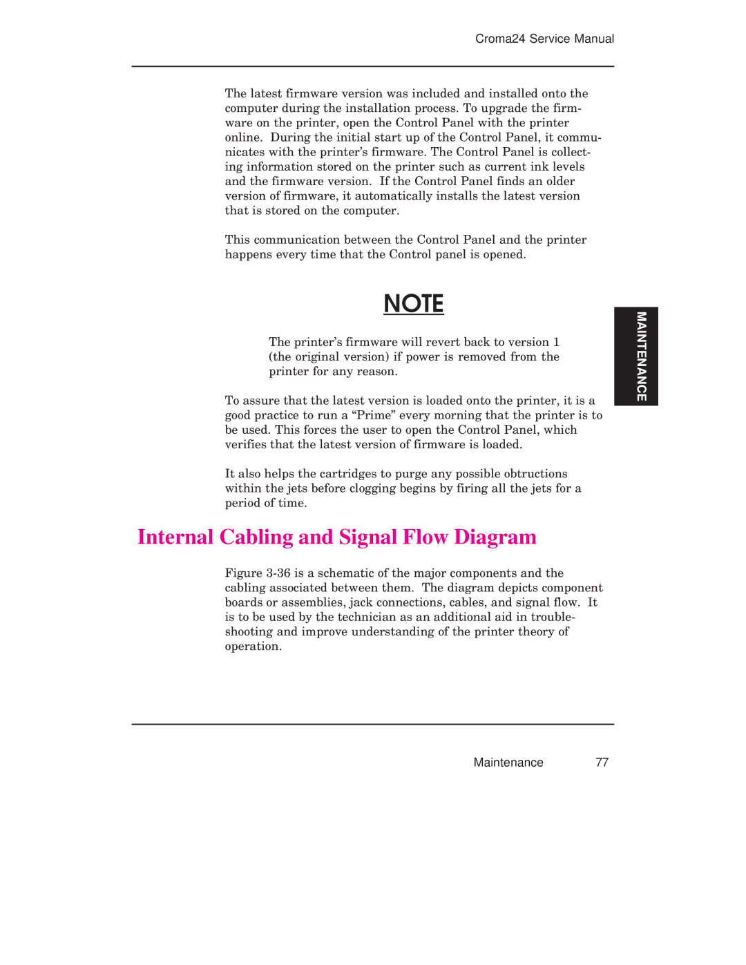 Integra CROMA24 service manual Internal Cabling and Signal Flow Diagram 