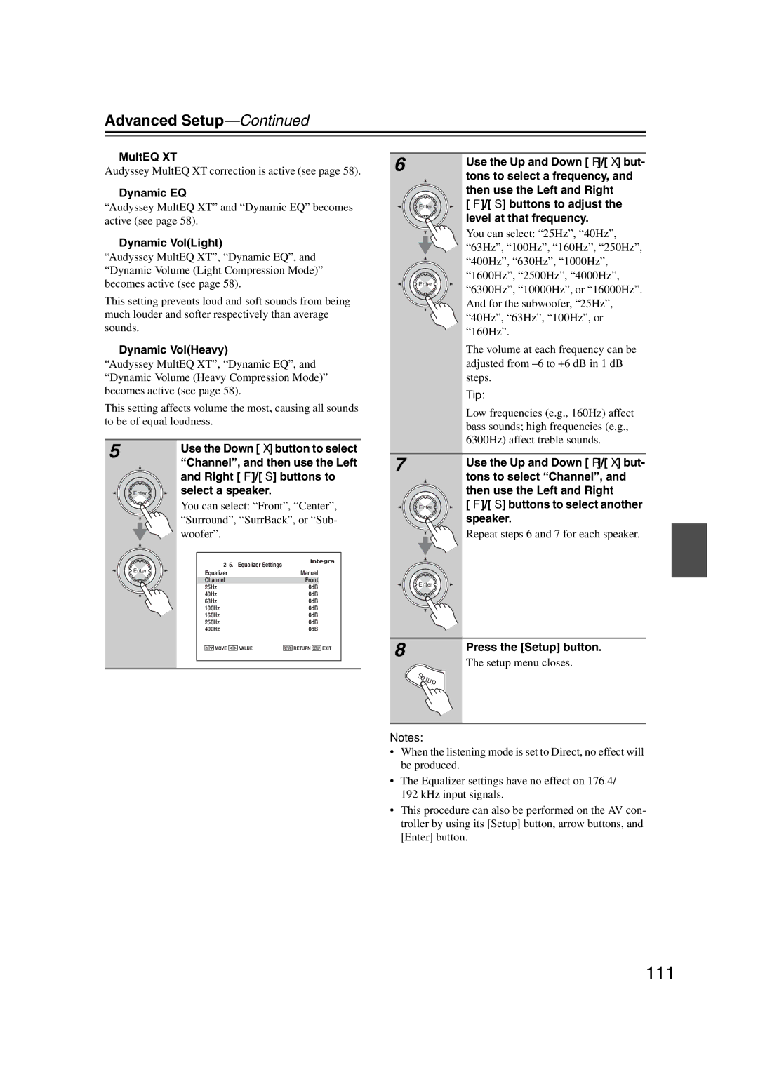 Integra DHC-9.9 instruction manual 111 