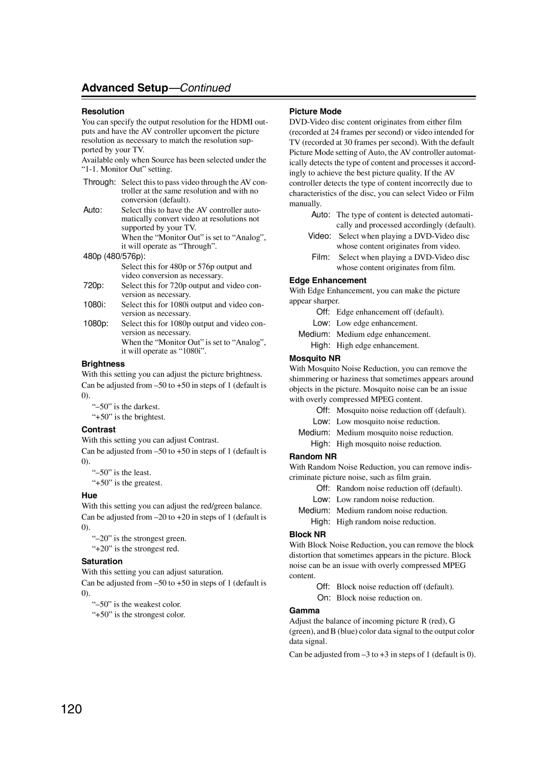 Integra DHC-9.9 instruction manual 120 