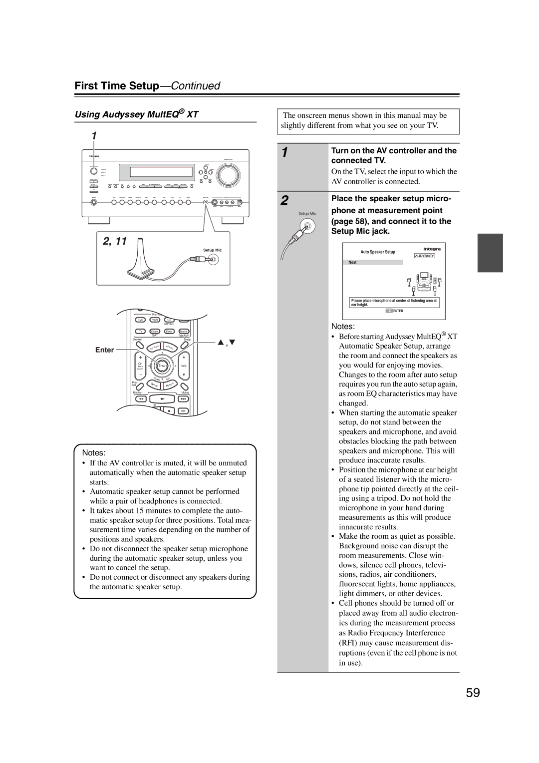 Integra DHC-9.9 instruction manual Using Audyssey MultEQ XT 