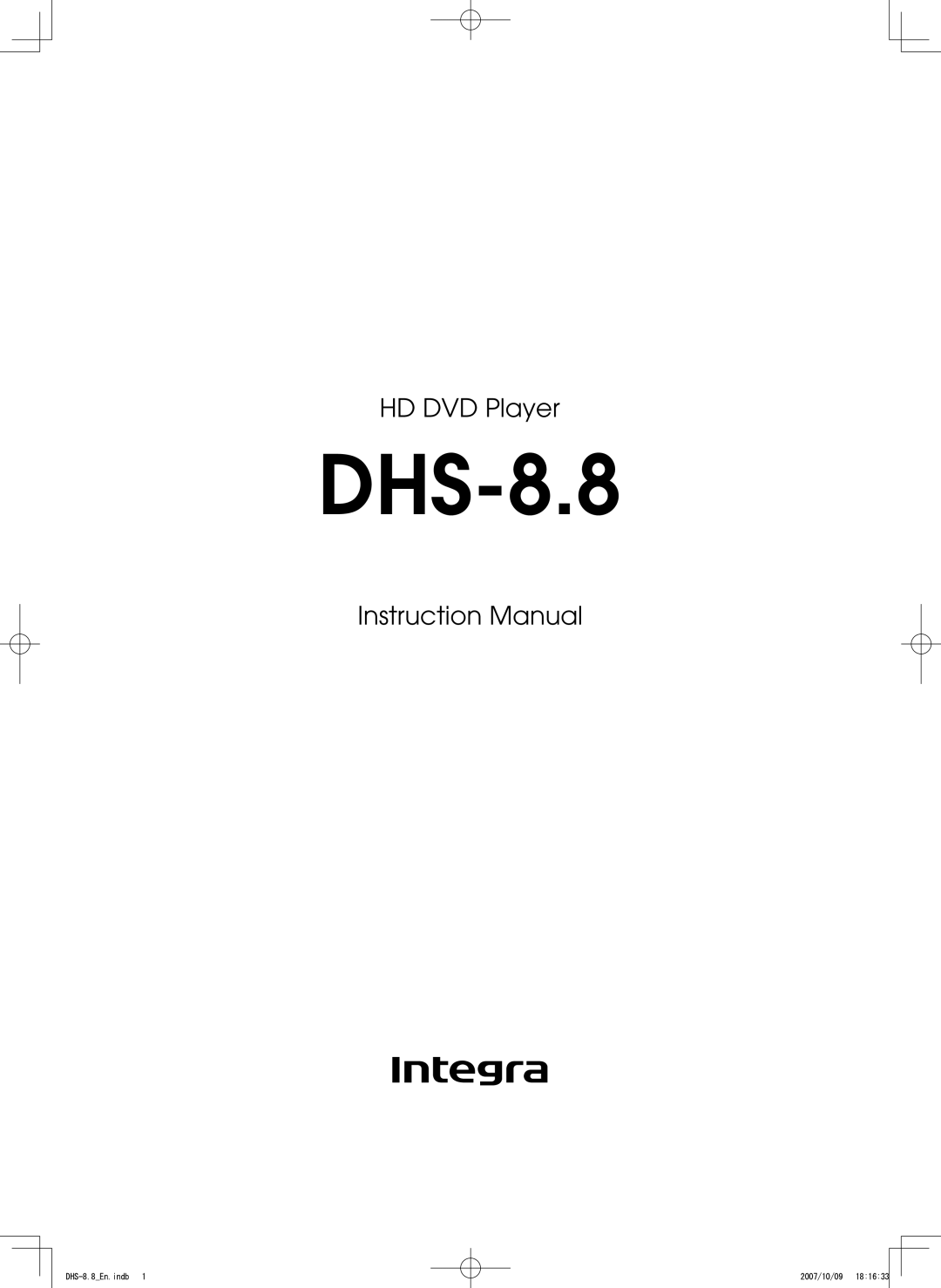 Integra DHS-8.8 manual $3 