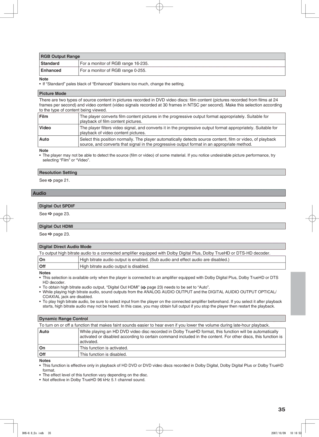 Integra DHS-8.8 manual Audio 