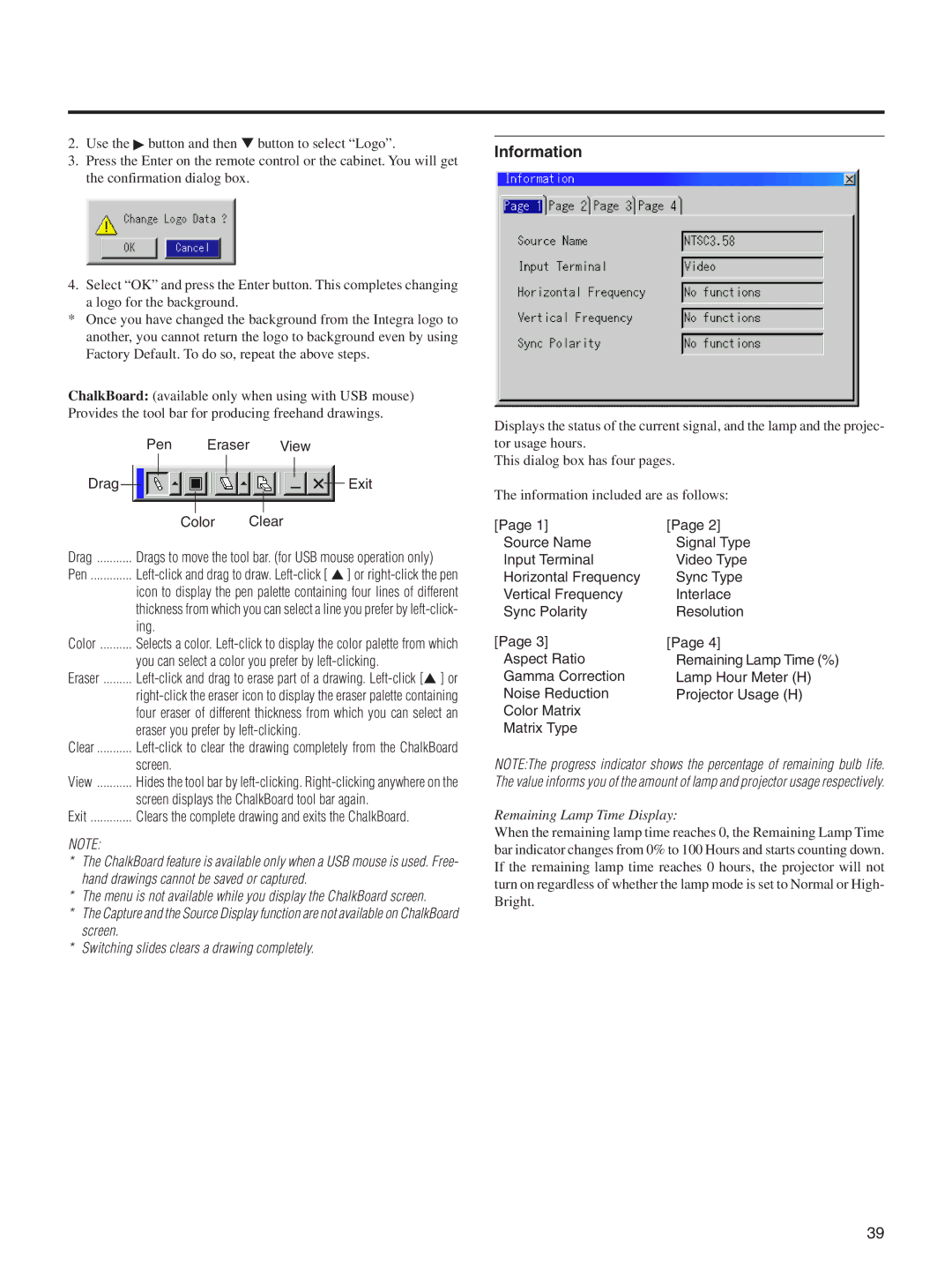 Integra DLV-100 instruction manual Information 