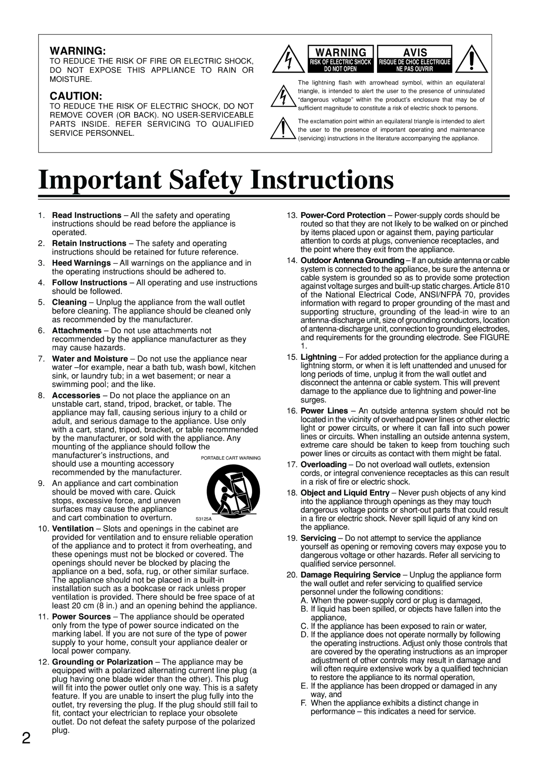 Integra DSR-7.3 instruction manual Grounding or Polarization The appliance may be 