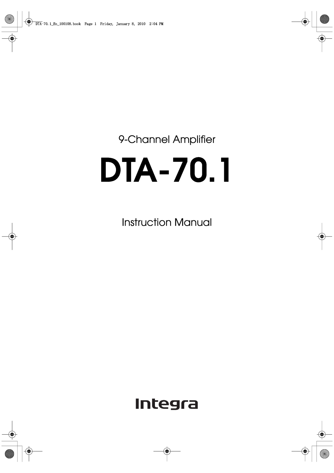 Integra DTA-70.1 instruction manual ChannelAmplifier 