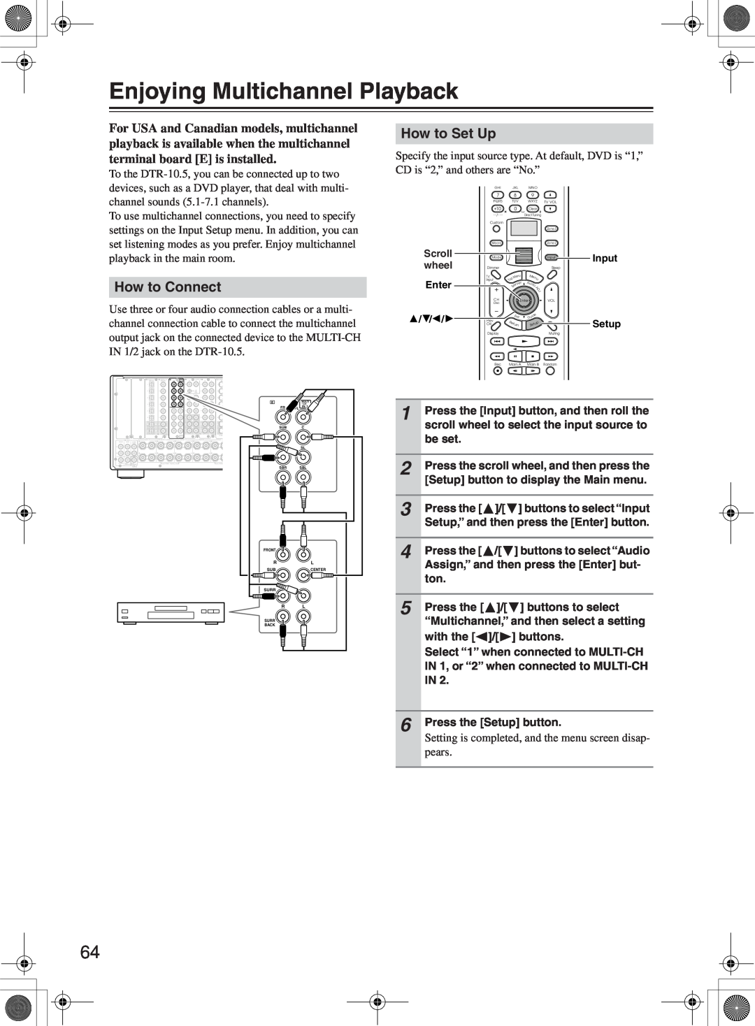 Integra DTR-10.5 instruction manual Enjoying Multichannel Playback, How to Set Up, How to Connect 