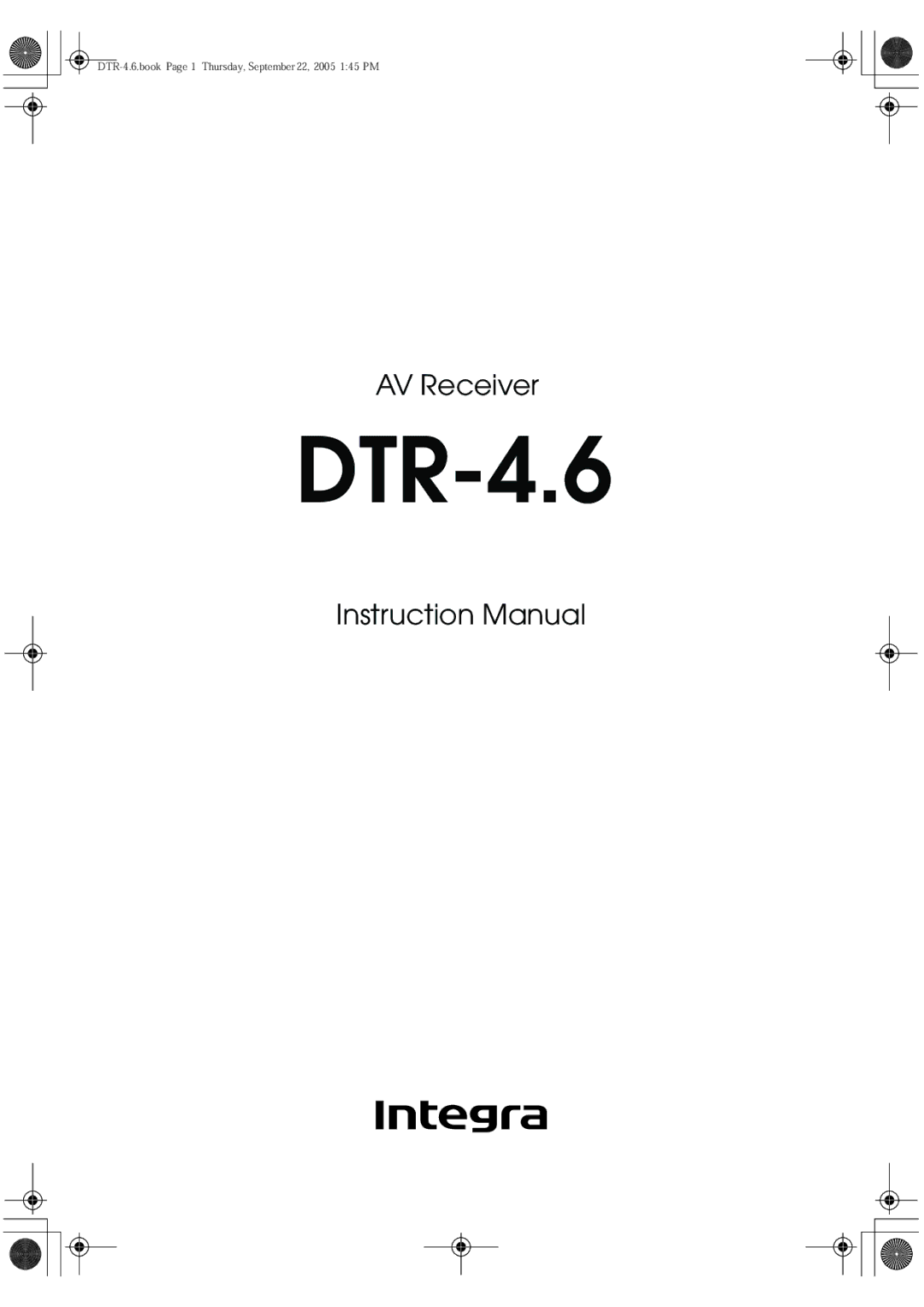 Integra DTR-4.6 instruction manual 