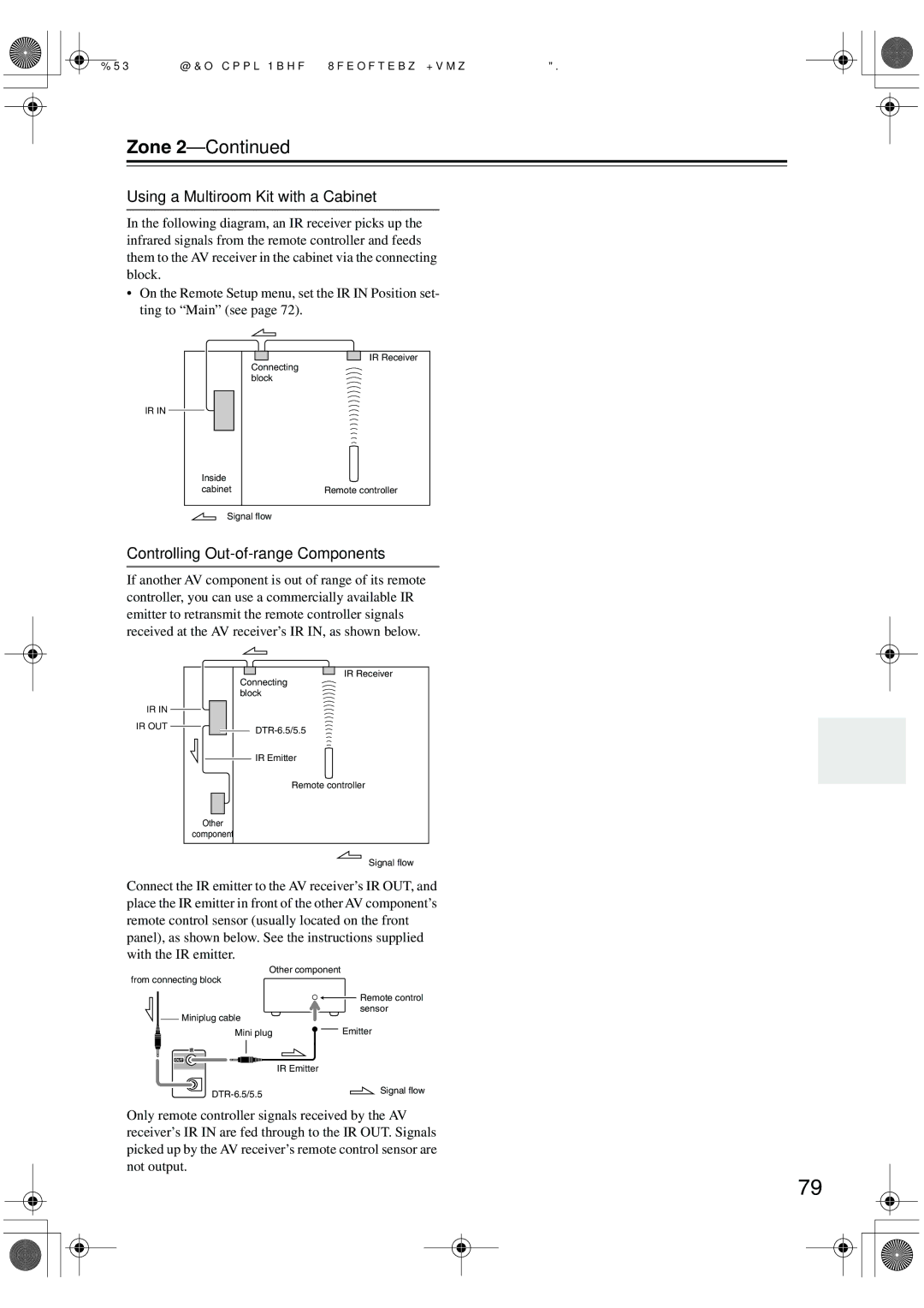 Integra DTR-5.5 instruction manual Using a Multiroom Kit with a Cabinet, Controlling Out-of-range Components 