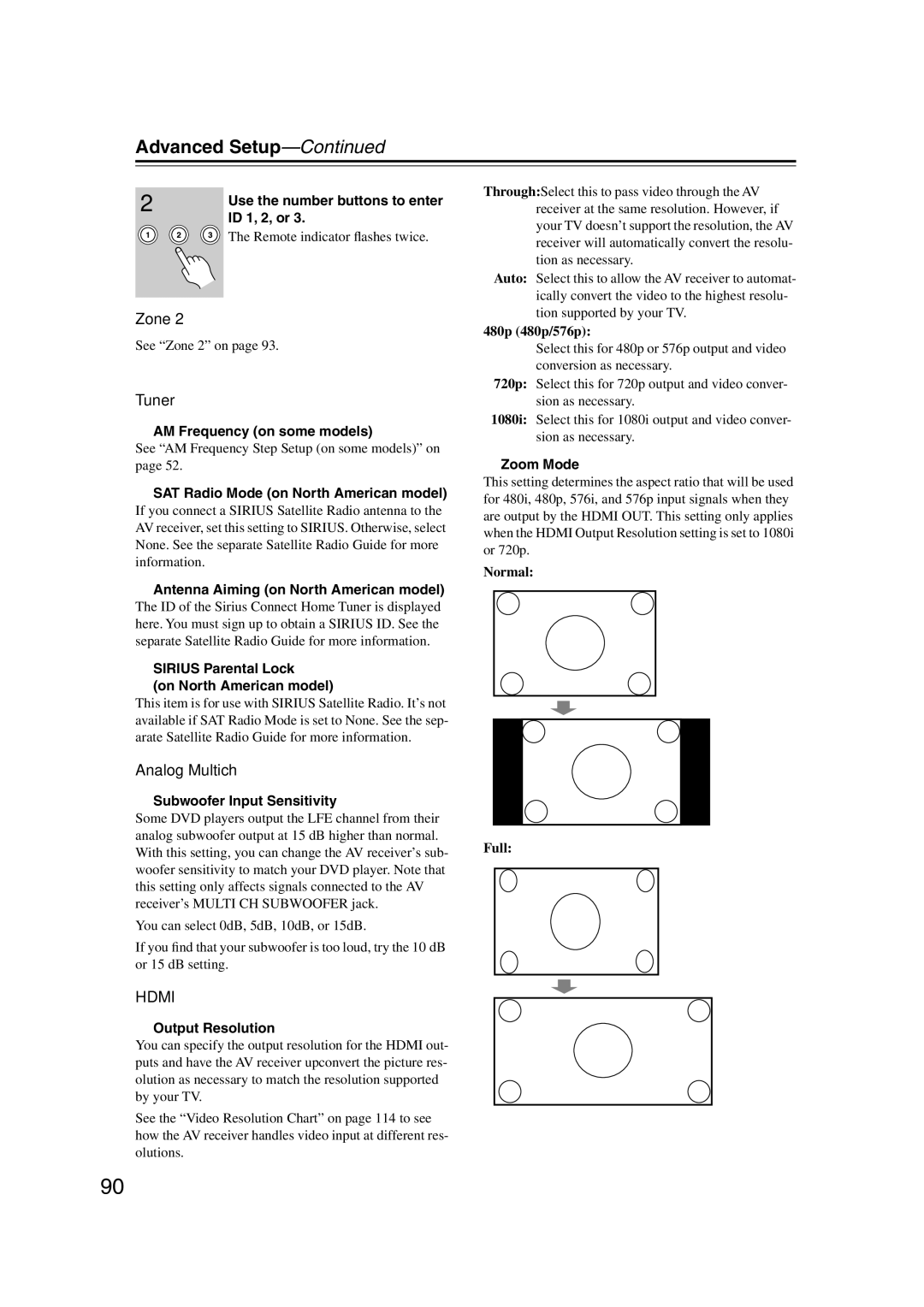 Integra DTR-5.9 instruction manual Zone, Tuner, Analog Multich 