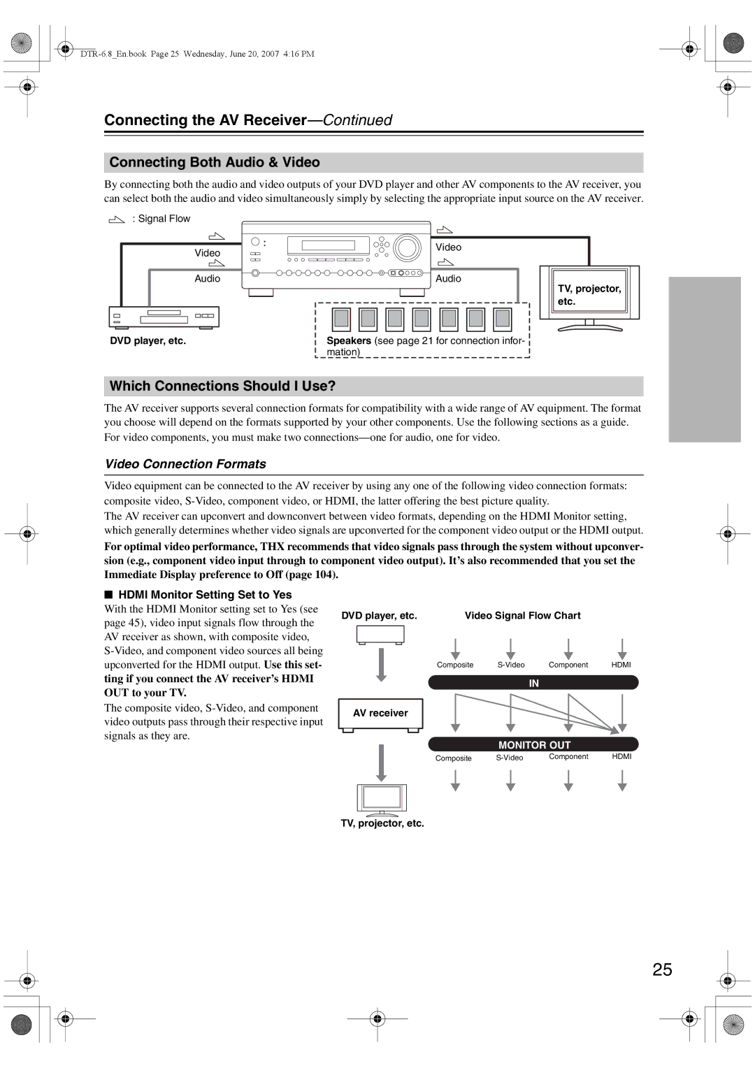 Integra DTR-6.8 instruction manual Connecting Both Audio & Video, Which Connections Should I Use?, Video Connection Formats 