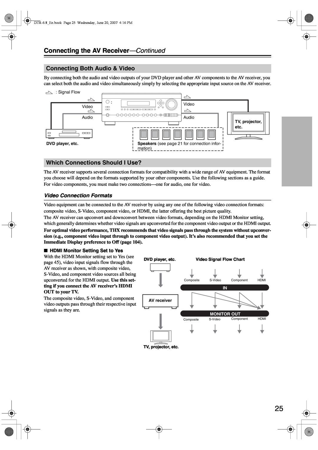 Integra DTR-6.8 instruction manual Connecting Both Audio & Video, Which Connections Should I Use?, Video Connection Formats 