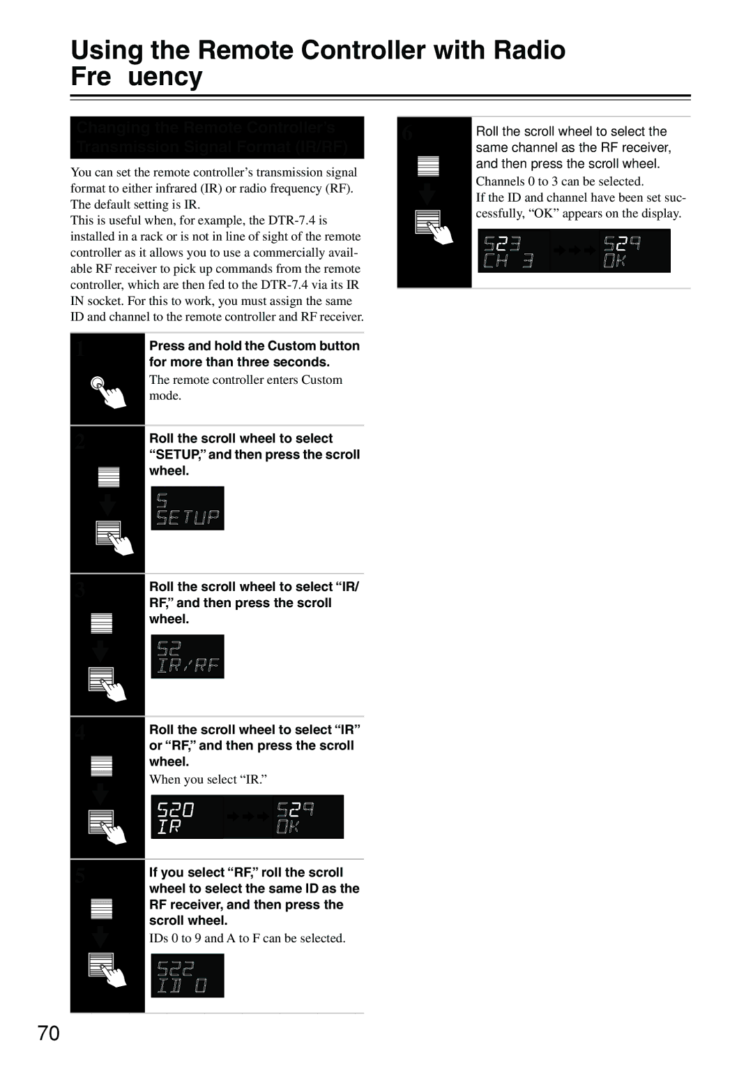 Integra DTR-7.4 instruction manual Using the Remote Controller with Radio Frequency 