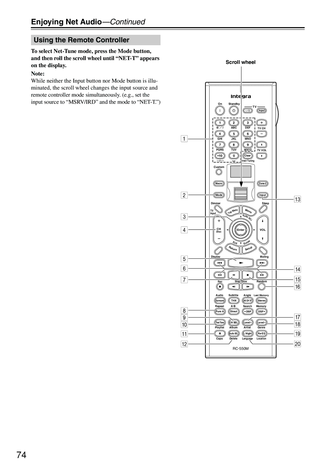 Integra DTR-7.4 instruction manual Jkl 