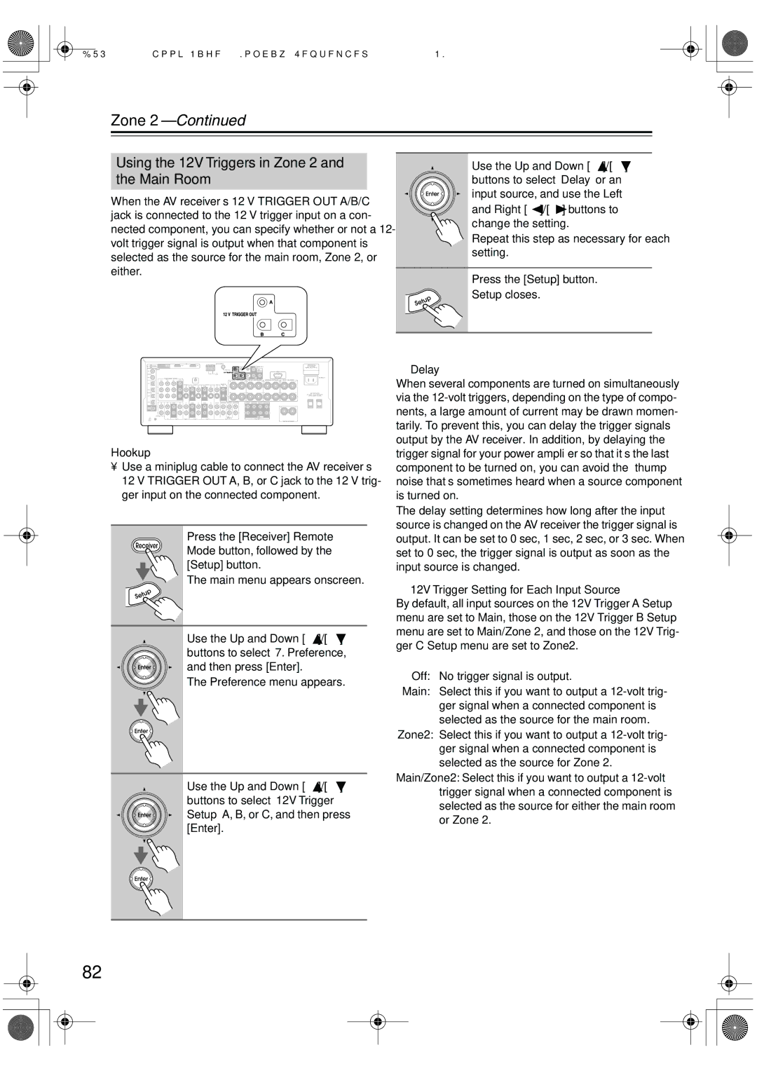 Integra DTR-7.6/6.6 Using the 12V Triggers in Zone 2 and the Main Room, Repeat this step as necessary for each setting 