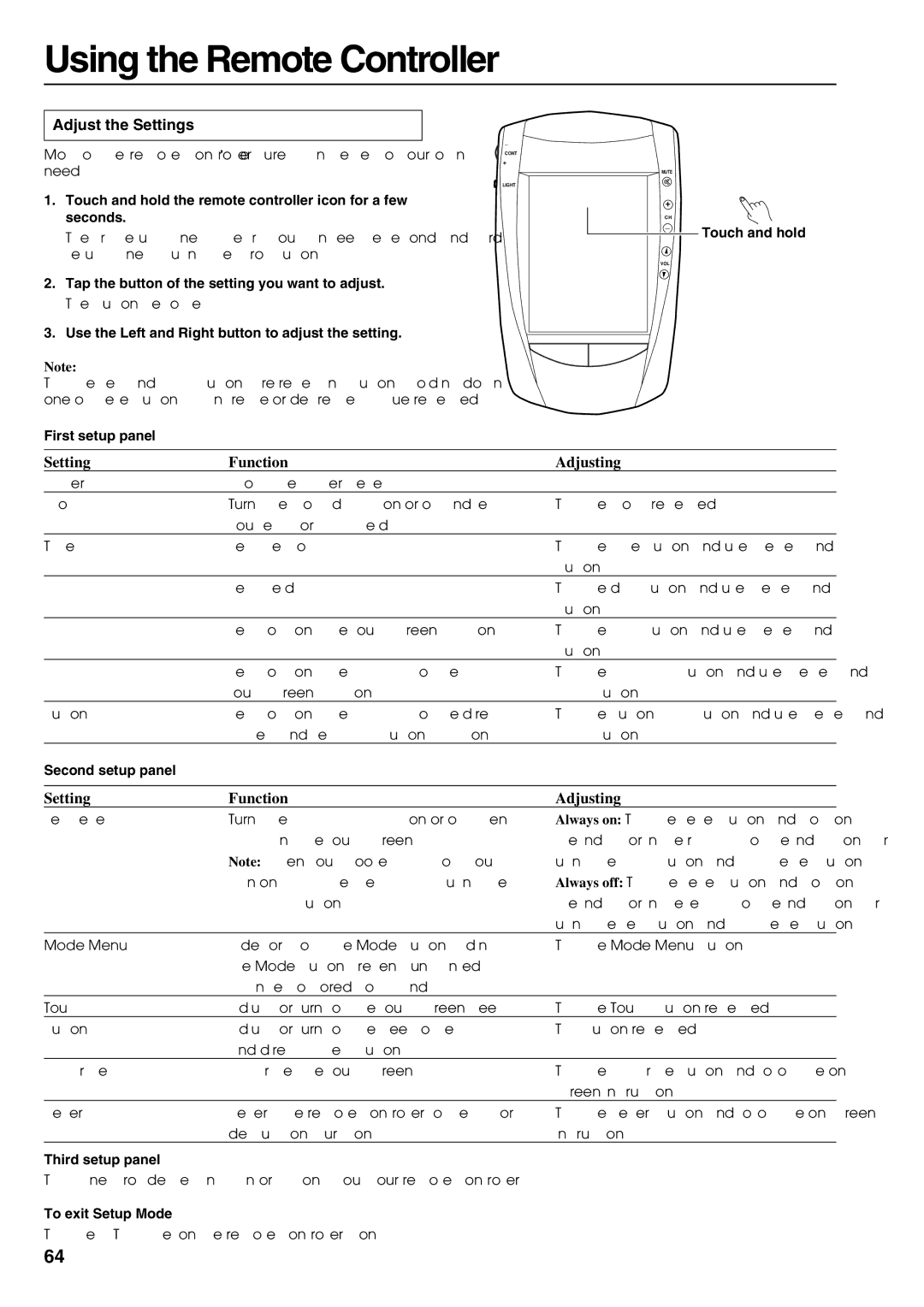 Integra DTR-8.3 instruction manual Using the Remote Controller, Adjust the Settings 