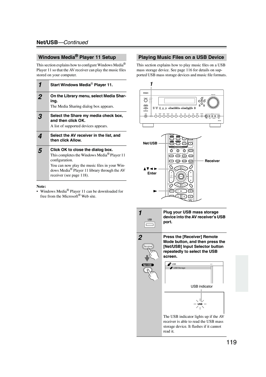 Integra DTR-8.8 instruction manual 119 