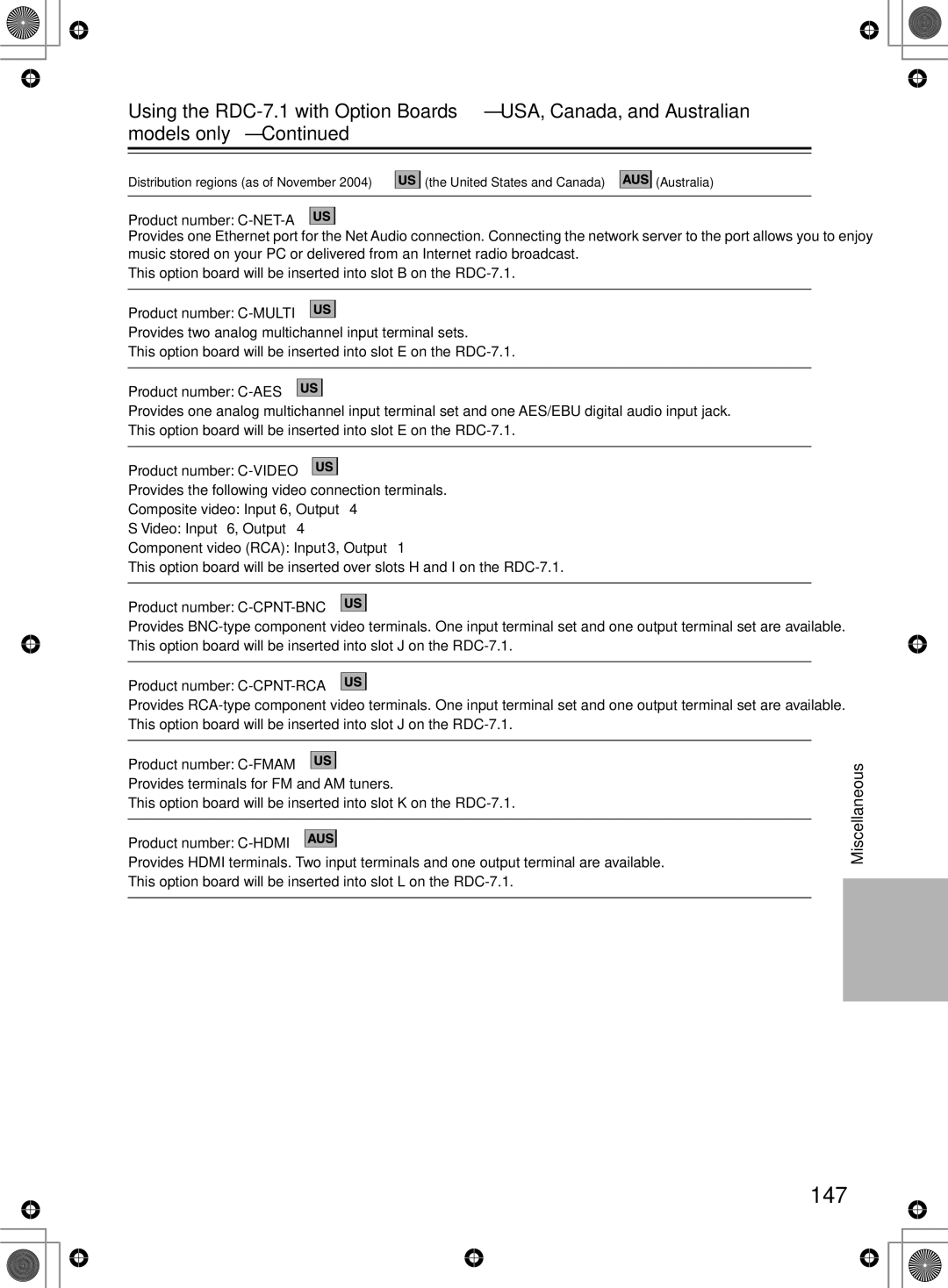 Integra RDC-7.1 instruction manual 147 