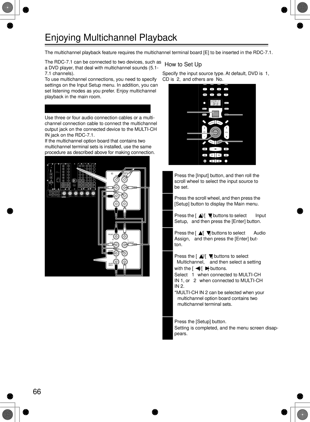 Integra RDC-7.1 instruction manual Enjoying Multichannel Playback, How to Set Up, How to Connect 