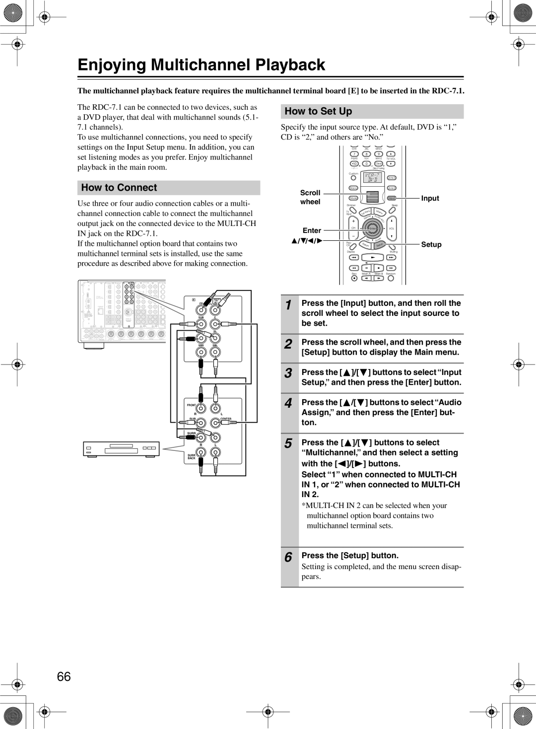 Integra RDC-7.1 instruction manual Enjoying Multichannel Playback, How to Set Up, How to Connect 
