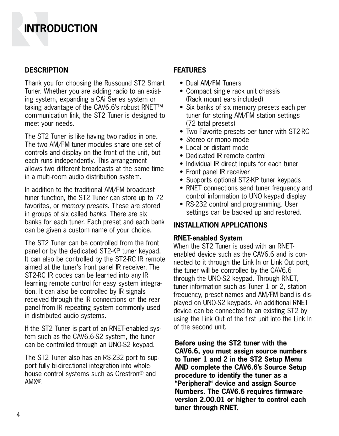 Integra ST2 instruction manual Introduction, RNET-enabled System 