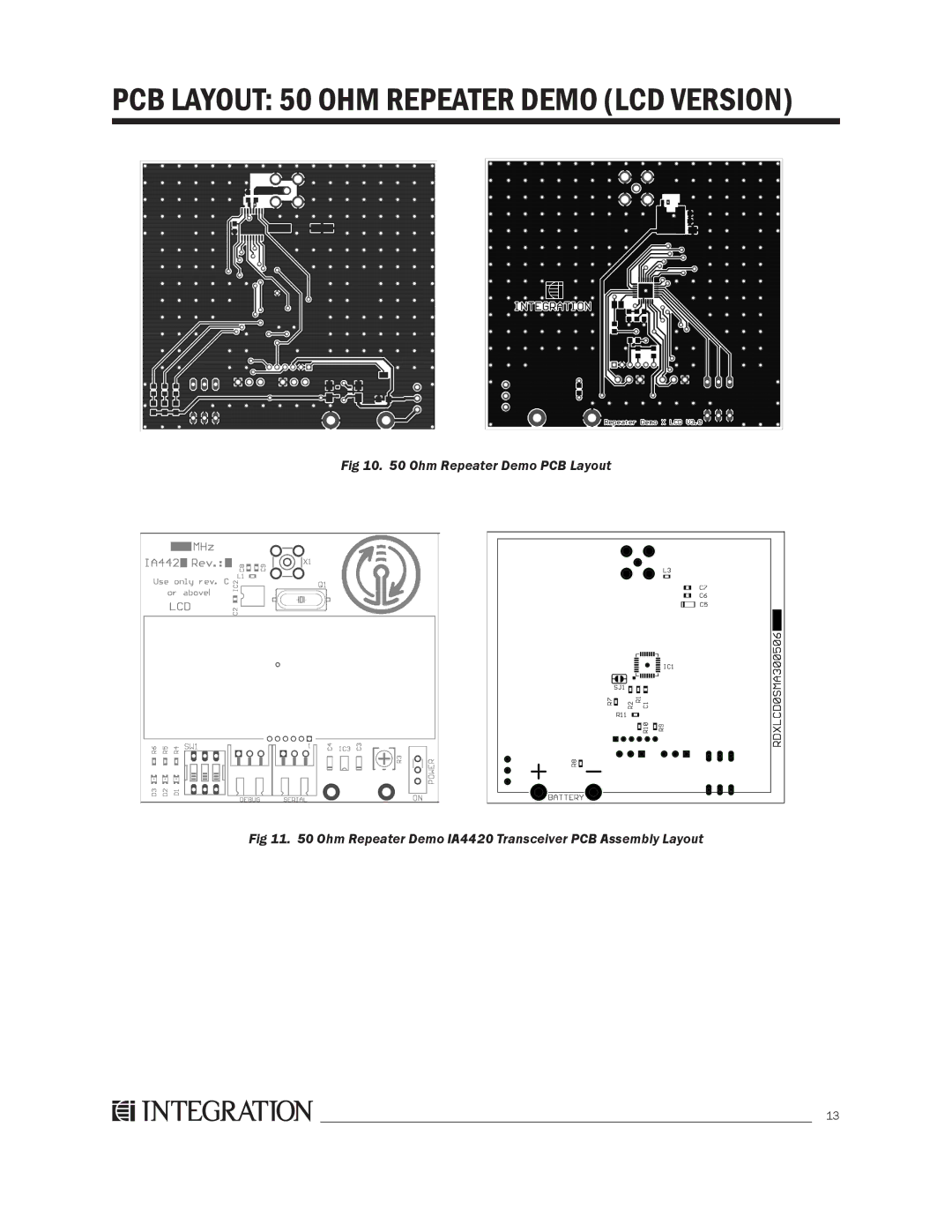 Integration 2.0r manual PCB Layout 50 OHM Repeater Demo LCD Version 